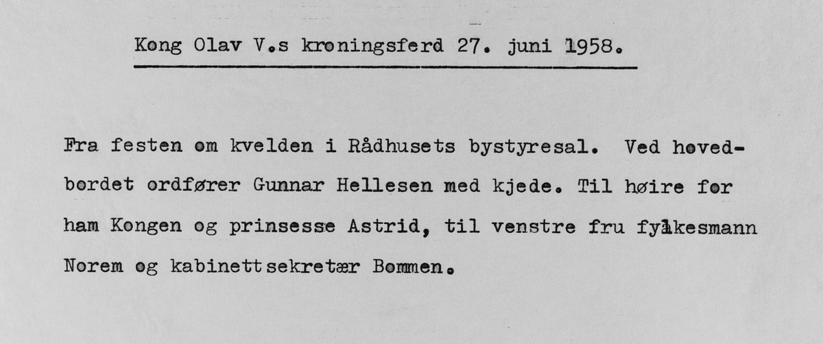 Kong Olav V.s signingsferd 27. juni 1958.