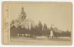 Jakob kyrka och Karl XII-statyn i Kungsträdgården, Stockholm.