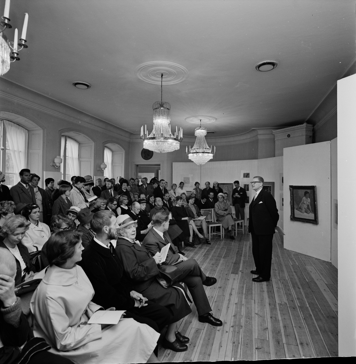 Linnéträdgården - sommarens konstutställning invigd, Uppsala 1962