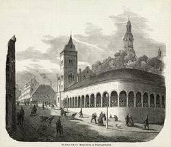 Christiania Bazarer (Slagterboder) og Brandvagtsbygning [pap