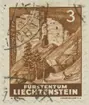 Frimärke ur Gösta Bodmans filatelistiska motivsamling, påbörjad 1950.
Frimärke från Liechtenstein, 1937. Motiv av ruinen Scalun.