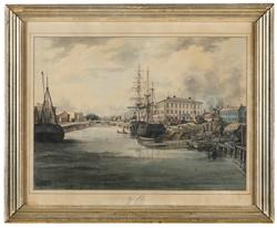 Gefle, Norra varvet [Akvarellmålning]