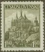 Frimärke ur Gösta Bodmans filatelistiska motivsamling, påbörjad 1950.
Frimärke från Tjeckoslovakien, 1936. Motiv av St. Barbara kyrka i Kutna Hora.