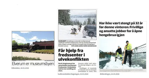 Faksimiler fra medieoppslag i 2018.