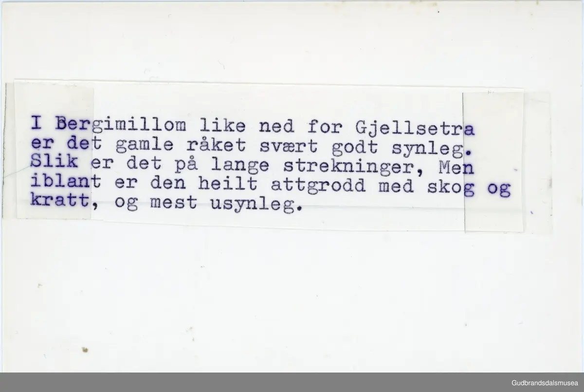 Ved Hjellsetera, Sør- Vekkom,Ringebu