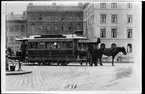 Göteborgs Spårvägar, GS hästspårvagn 23 vid Drottningtorget i Göteborg.