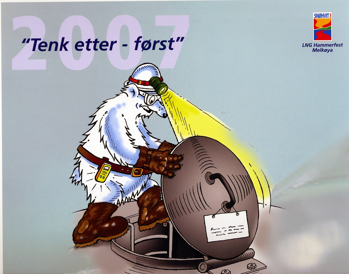 Situasjonsstudier fra arbeidslivet med en isbjørn.