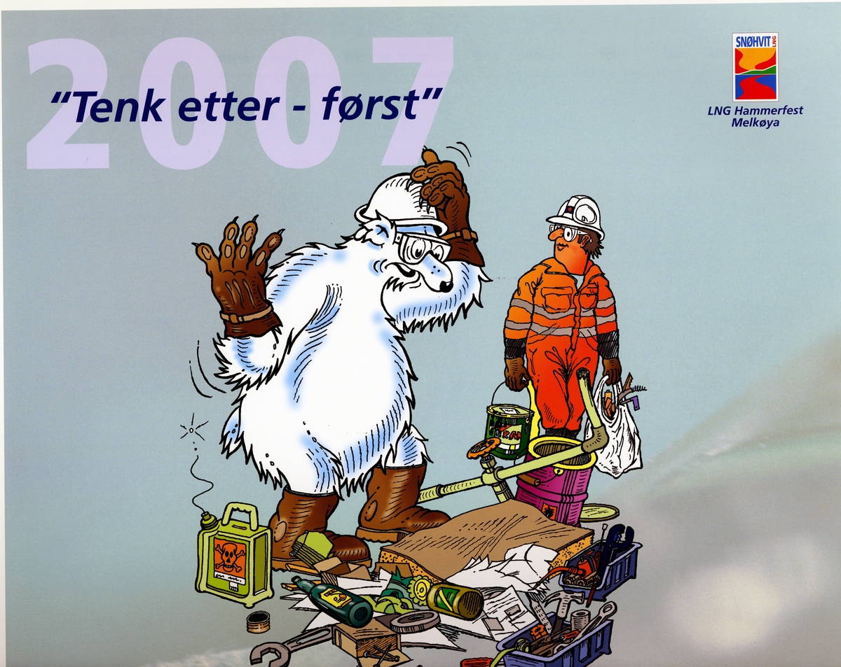 Situasjonsstudier fra arbeidslivet med en isbjørn.