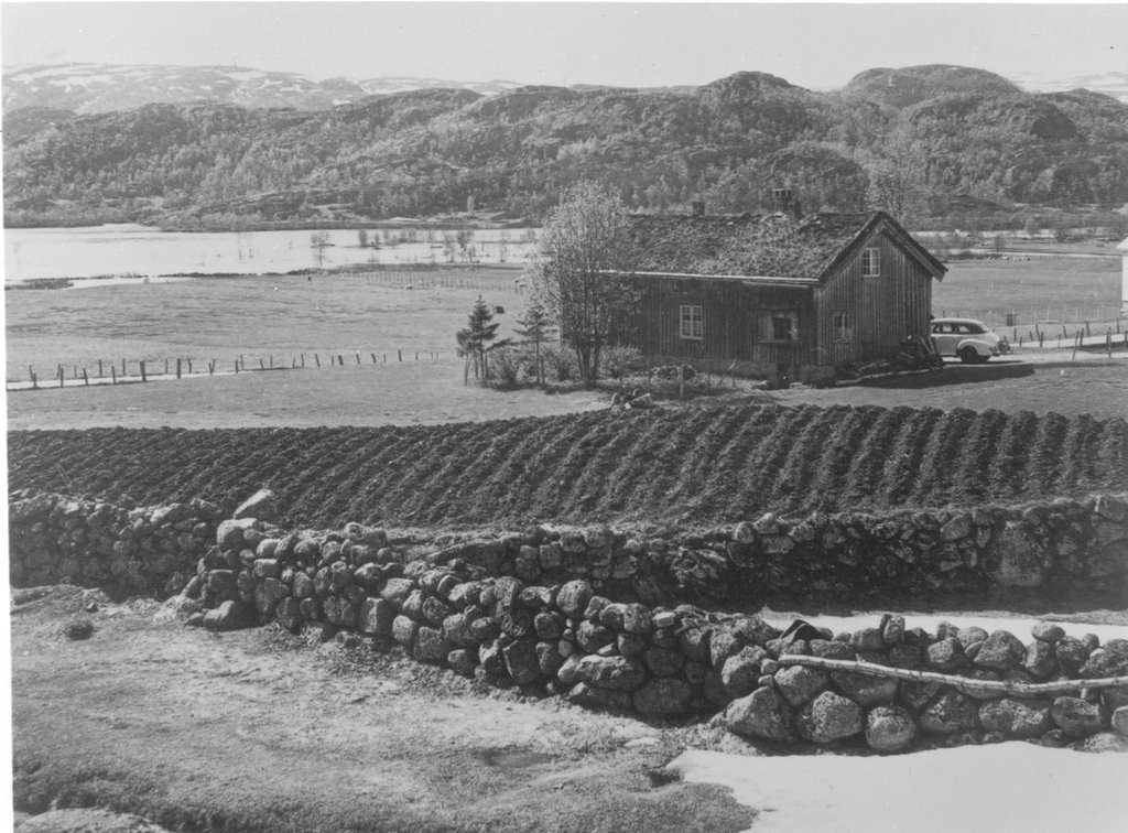 Jørund Fidjeland sitt hus. Her var det opent for overnatting for heiafolket.
Huset står nå(?) på Kvævemoen som bygdamuseum.