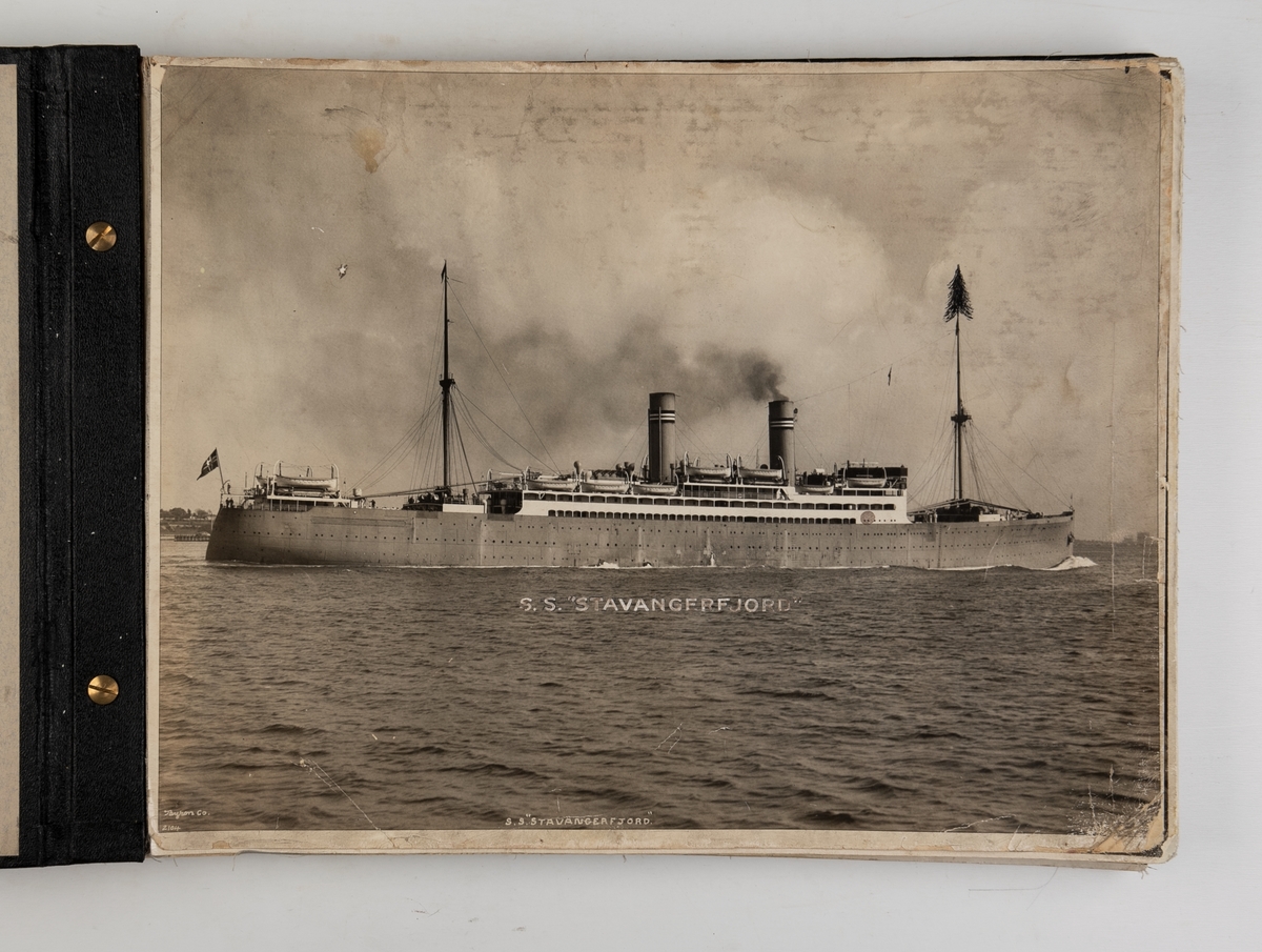 Album med interiørbilder fra D/S 'Stavangerfjord'