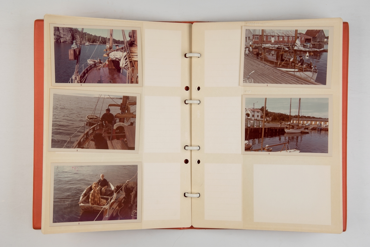 Album med fotografier fra reiser med lystbåt og havseiler 'Draug', konstruert av Christian Jensen
