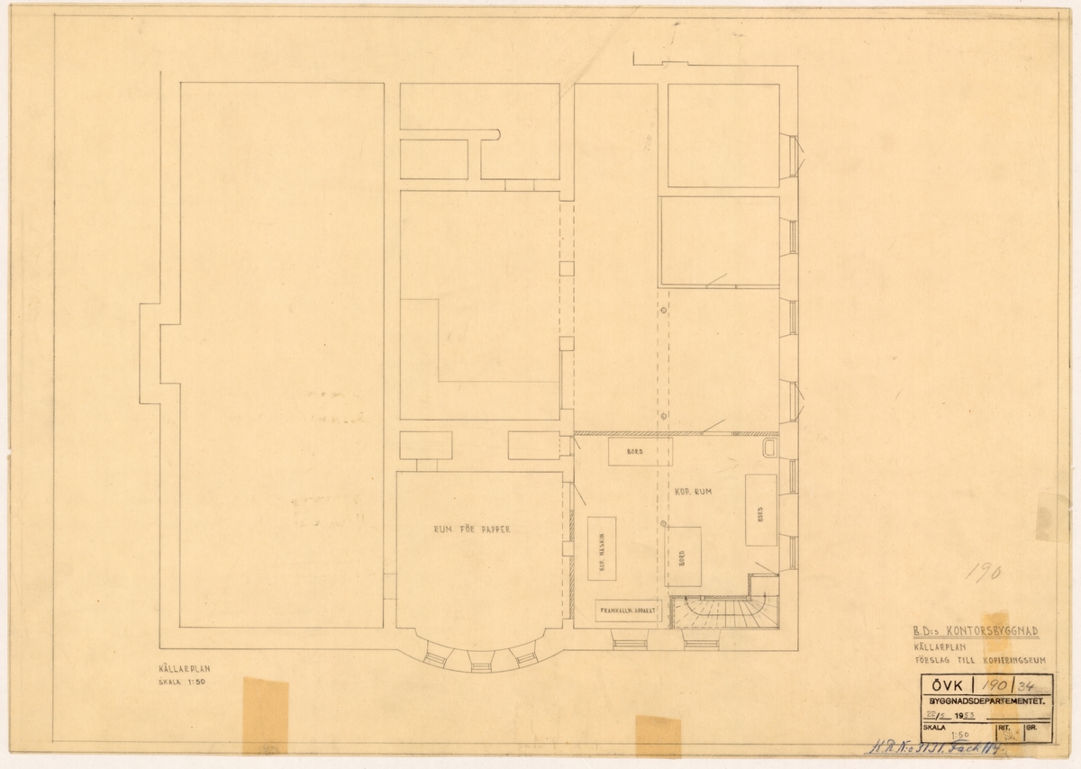 Byggnad 190, källarplan