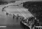 Flygfoto över Hooks herrgårds golfbana i Vaggeryds kommun, Jönköpings län. Nr 237/1956