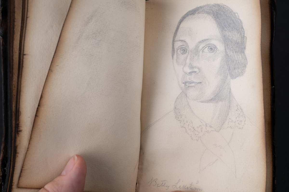 Skissbok med studieporträtt i blyerts av Wilhelmina Lagerholm (1826-1917).  Skisserna är förmodligen tecknade i Örebro under våren och sommaren 1850. I november samma år flyttade Wilhelmina Lagerholm till Stockholm för att studera teckningskonst och måleri. Boken är skadad genom brand. Några av bilderna är daterade och flera har namn på den avporträtterade. De föreställer släktingar, familjemedlemmar samt vänner och bekanta i Örebro.
Finns i OLM-PS-15, F:5