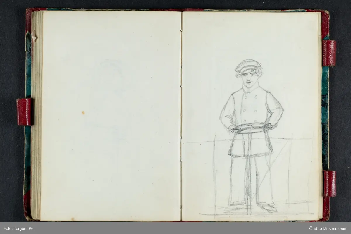 Skissbok med studieporträtt i blyerts av Wilhelmina Lagerholm (1826-1917).  Skisserna är förmodligen tecknade i Örebro under våren och sommaren 1850. I november samma år flyttade Wilhelmina Lagerholm till Stockholm för att studera teckningskonst och måleri. Några av bilderna är daterade och flera har namn på den avporträtterade. De föreställer släktingar, familjemedlemmar samt vänner och bekanta i Örebro.
Ingår i PS-15 Juliana Mannerfelt (W:s faster), F:5 Skissböcker, mm. Wilhelmina Lagerholm.