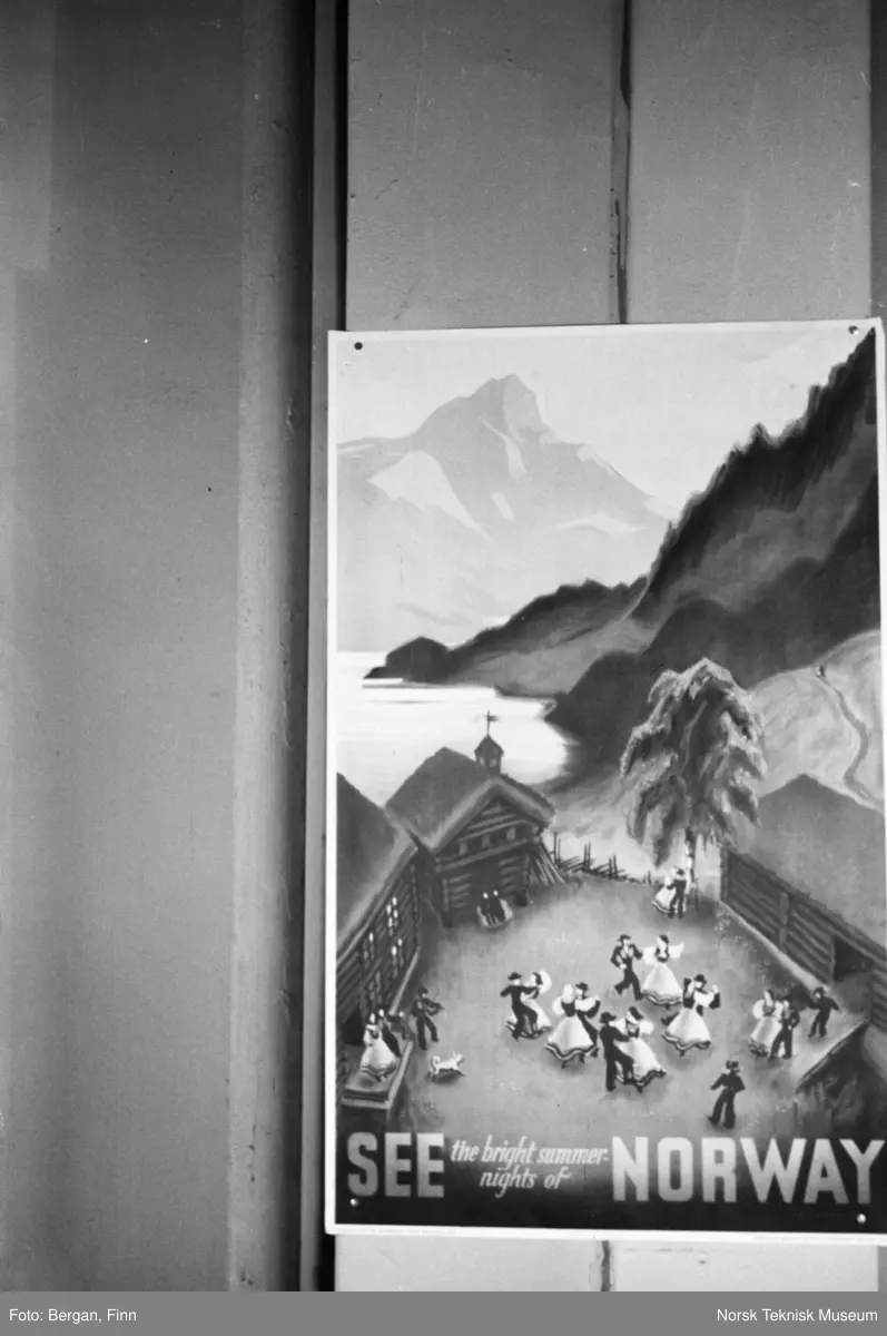 Plakat med reklame for reiser til Norge