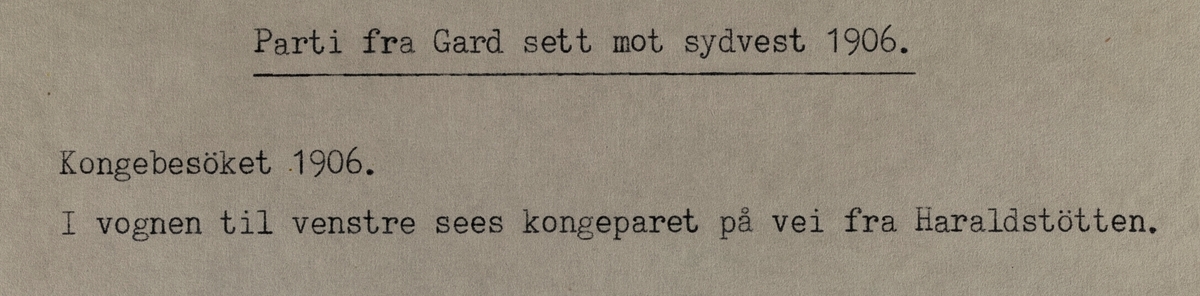 Parti fra Gard sett mot sydvest, 1906.