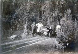 Posttransport med hest og vogn på gamle Kongevegen gjennom N