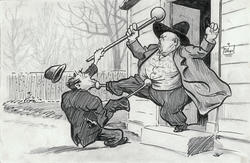 Karikatur av Carl Johannes Andreas Adam Dørnberger [papirkun