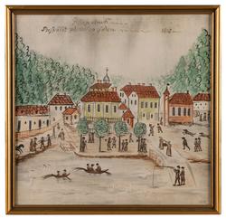 Gysinge Bruk - Prespäkt på västra sidan - 1818 [Målning]