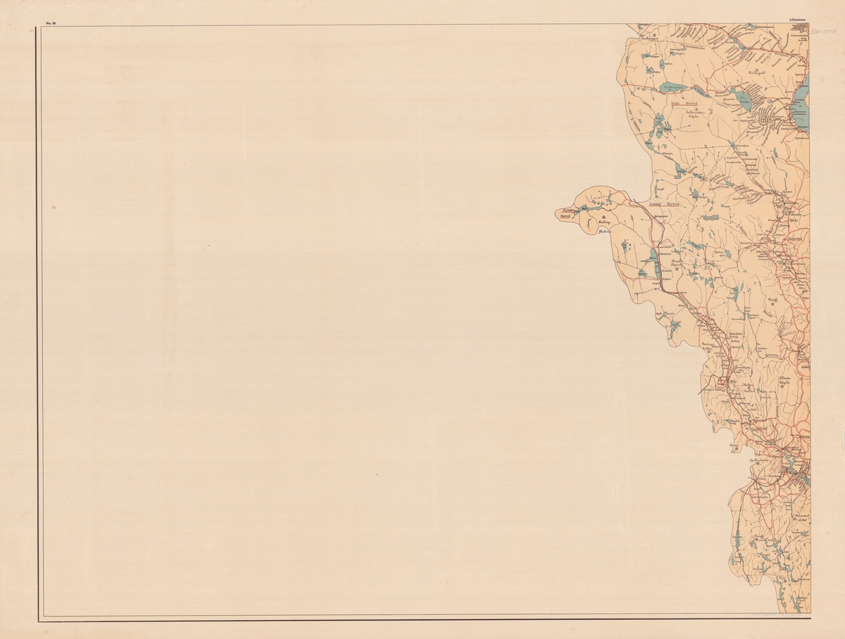 Rektangulært kart, fløtingskart (fløtningskart), på papir. Kartet er merket "No. 10" lengst oppe til venstre og med "Lillestrøm" lengst oppe til høyre på kartbladet. Kartet gir brukeren informasjon om ulike forhold som kan ha betydning for gjennomføringen av fløtingen for eksempel: elveforbygninger, lenser, dammer, industrianlegg, renner, strømbrytere m.m.

Kartet omsluttets av en tynn svart strek på alle fire sider og en tykkere svart strek i underkant og på ene siden. 

I underkant på høyre side, rett under den tynne svarte streken, er denne teksten påført: "TRYKT I A. WØRNERS LITO. OFFICIN, KR.A".

Kartet er produsert i målestokk 1: 100 000.