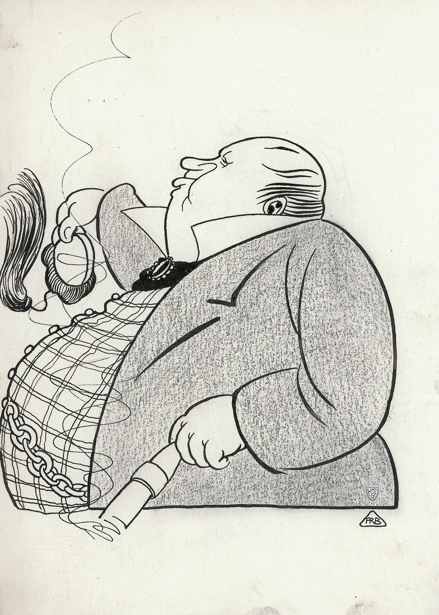 karikatur, mann, hoftebilde