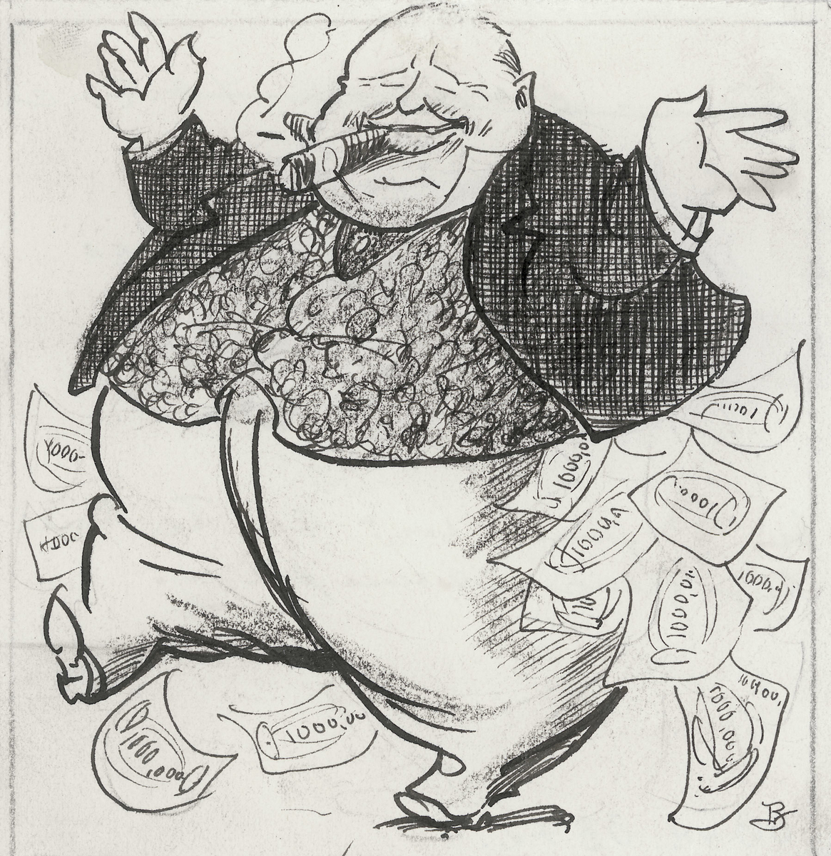 karikatur, mann, helfigur