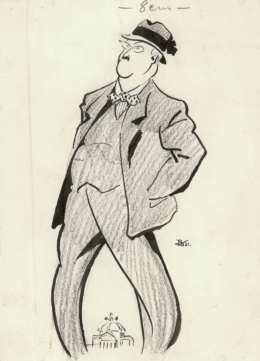 karikatur, mann, helfigur