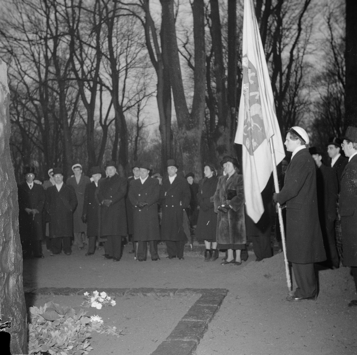 Begravning av Tor Andrae, representanter från Östgöta nation, Uppsala