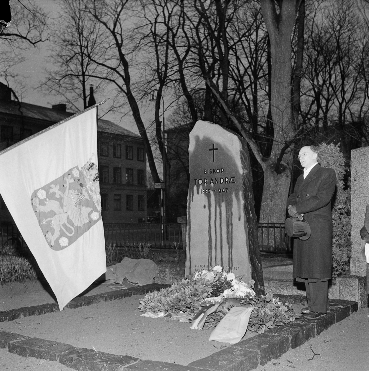 Begravning av Tor Andrae, representant från Östgöta nation, Uppsala