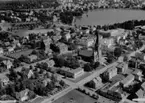 Flygfoto över Nässjö i Jönköpings län.  Nr: 1203/1957