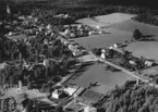 Flygfoto över Korsberga i Vetlanda kommun, Jönköpings län.  Nr: 1210/1957