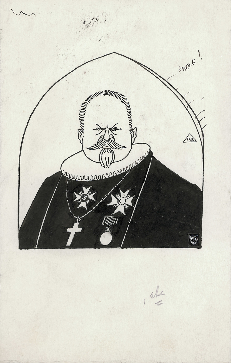 karikatur, mann, brystbilde
