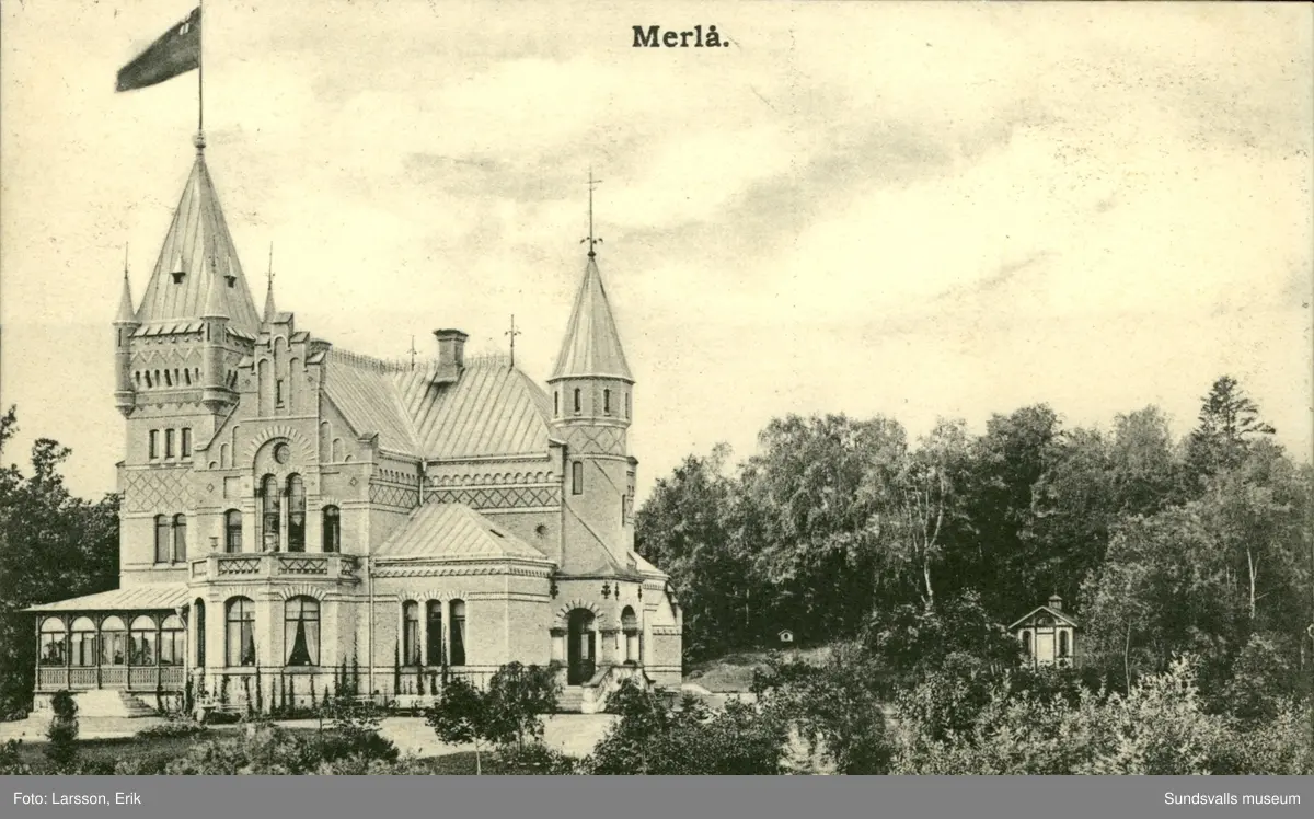 Vykort med motiv av Villa Merlo i Timrå.