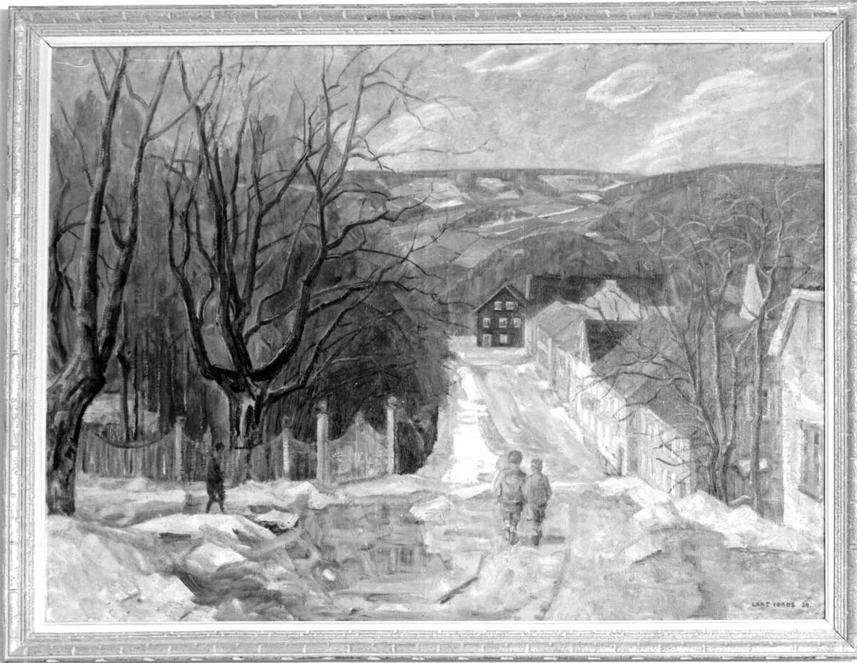 Repro: Maleri av Langes gate i Lillehammer.