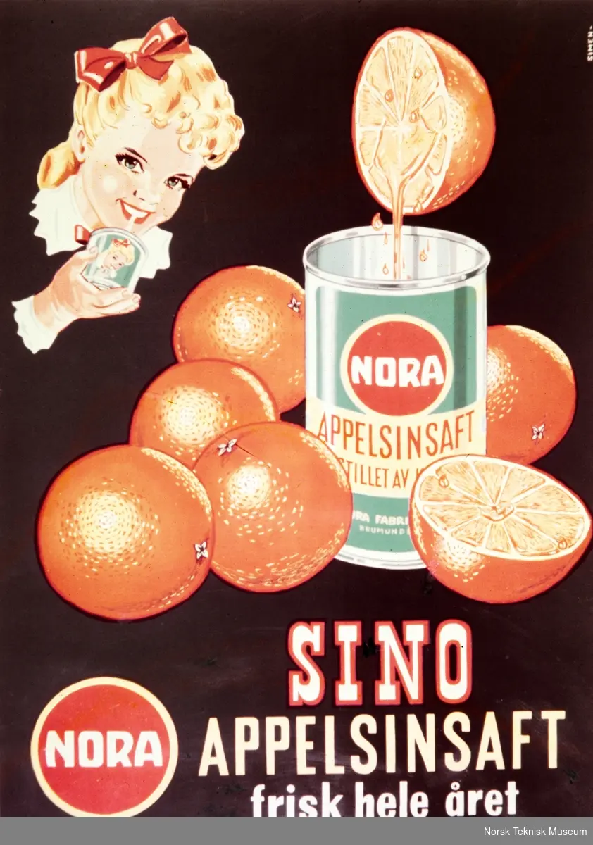 Kinoreklame for Nora Sino appelsinsaft