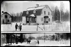 Två flickor framför hus i Otterbäcken