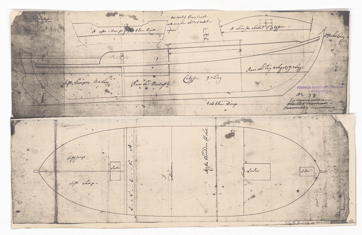 Profil och plan till fisksump.