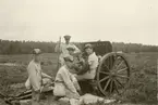 Skjutövning med 10,5 cm haubits m/1910 för elever på Krigsskolan Karlberg.