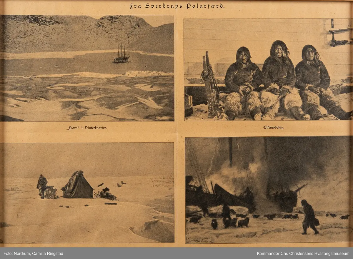 Innrammet avisside med fire forskjellige bilder.