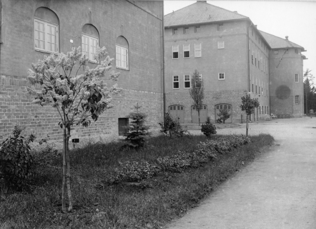 Kasernvakten 1925

Post vid grind 1.
Här skedde inpasseringen till regementet fram till slutet av 1950-talet, då ny vakt byggdes i kasern 004 och grind 2 blev infartsgrind.
Fönstren på långsidan var till arrestens celler.
Byggnad: K0074-008

I bakgrunden syns kasern 006 -- avsedd för 9.- och 10. komp i 3. bataljon.
Strax efter freden 1918 ändrades infanteriets organisation och den tredje bataljonen ströks. Så den hitre delen användes för 9. komp, vilket var ett handräckningskompani, och den bortre delen blev regementssjukhus.

OBS! två bilder.