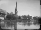 Utsikt över Svartån från nordväst mot Västerås Domkyrka.