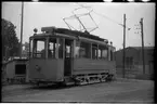 Sundsvalls Spårvägs Aktiebolag, SSA spårvagn 1 vid Kubikenborg, 1949-08-08.