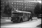 Aktiebolaget Stockholms Spårvägar, SS F3, trådbuss på linje 42 som trafikerade Fridhemsplan - Värtavägen. Linjen förlängdes till Furusundsvägen 1953.