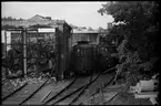 Ödeläggelse av vagnhall och fordon efter branden på Aga industriområde 1949-09-19, i Lidingö.