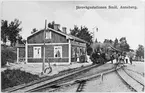 Smålands Annebergs station, persontåg med ånglok.