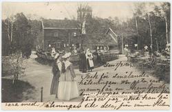 Vykort med motiv från Skansen. Skansens vårfest vid Kyrkhult