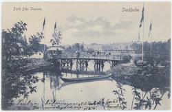 Vykort med motiv från Skansen. "Parti från Skansen." Skansen