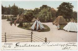 Vykort med motiv från Skansen. "Lappläger." Det samiska vist