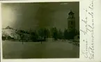 Vykort med vintermotiv över Kyrkan i Timrå.
